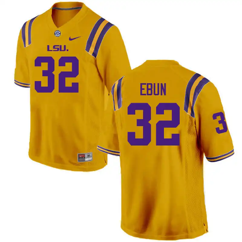 Men's LSU Tigers Joseph Ebun #32 Gold NCAA Football Jersey